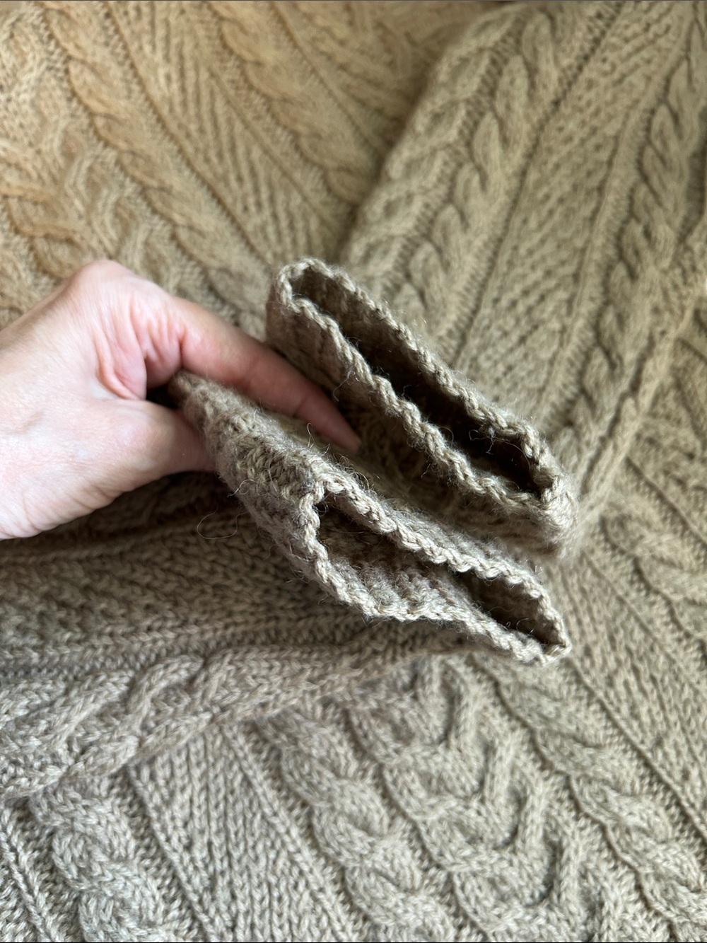 Lauren Ralph Lauren Wool Hand Knit Chunky Cable Knit Turtleneck Fisherman Sweate - Picture 7 of 11